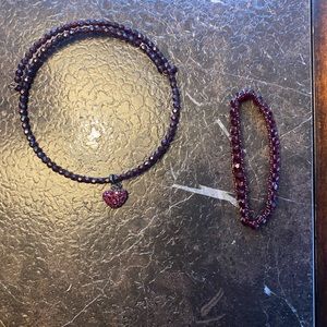 Choker necklace and matching bracelet